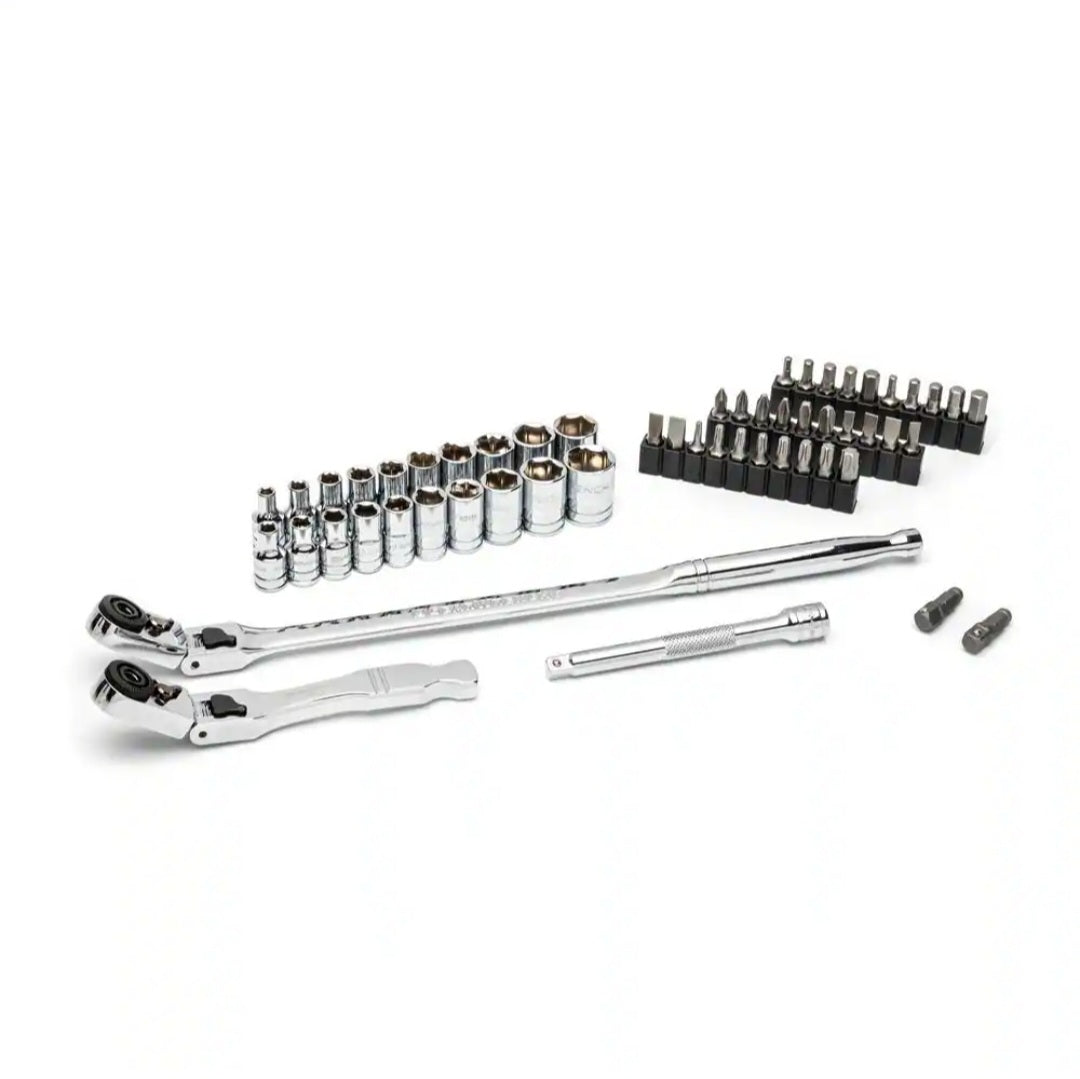 1/4 in. Drive 6-Point SAE/Metric Slim Flex-Head Ratchet 1/4 in. Drive 6-Point SAE/Metric Slim Flex-Head Ratchet